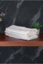 100% Cotton Velvet Guipure Lace Pearl Embroidered Set of 6 Dowry Hand Towels - 30X50 cm - 04466 - Gray - 4
