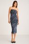 Apolline Women's Tulle Midi Length Off-The-Shoulder Navy Blue - Pink Dress