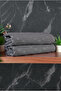 Brick Patterned 2-Piece Foot Towel - 50X70 cm - Water Absorbent Bath Mat Set - Dark Gray - 3