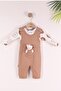Coffee Cute Teddy Bear Toy Newborn Cotton 2-Piece Baby Rompers 3-6-9 Months
