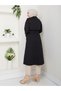 Women's Black Belted and Zipper Detailed Trench Coat - 6