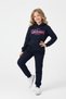 3 İplik Ş Fleece-Lined Winter Kangaroo Pocket Dream Print Detailed K Hooded Girls' Tracksuit Set - 4