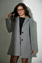 Double-Breasted Neck Pocketed Melton Coat - 5