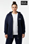 Women's Plus Size Zippered Hooded New York Printed Thin Sweatshirt Cardigan Spr26Bhr923