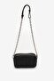 Women's Embossed Patterned Chain Shoulder Strap Black Shoulder Bag Ew001924 Af19228-Uc001 - 2
