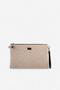 Suede Beige - Suede Beige Quilted V Women's Portfolio and Clutch Handbag Sp1034