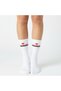 -5 Pack White Figured Ribbed Tennis Unisex Socks - 2