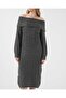 15920 Madonna Collar Oversize Knitwear Dress - Anthracite - 3