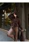 Modern Fur Textured Cardigan in Soft Touch in Brown Tones - 8