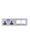 Ultimate Screwless Flat Plate - Switched Double Socket (Polished Chrome/Black)