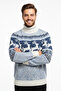 Men's Turtleneck Deer Patterned New Year Concept Sweater