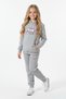 3 İplik Ş Fleece-Lined Winter Kangaroo Pocket Print Detailed K Hooded 6-Piece Girls' Tracksuit Set - 3