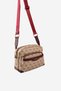 Dark Beige - Claret Red Monogram Women's Crossbody Bag Sp1201 - 3