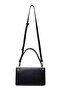 Women's Black Crossbody Hand & Shoulder Bag with Lock Accessory - 3