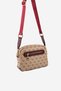 Dark Beige - Claret Red Monogram Women's Crossbody Bag Sp1201 - 5