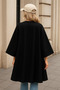 Women's Trend Premium Comfort Long Black Cashmere Poncho - 6