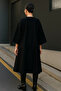 Women's Trend Casual Black Cashmere Poncho - 5