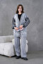 Women's Front Beaded Wide Fit Tr,Ko Cardigan V E Pants Bottom Top Set