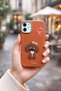 iPhone 12 Case Cute Poddle Embroidered Leather-Look Flexible, Stylish, and Protective Phone Case - 2