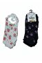 Cotton Rose Patterned Mixed Color Booties Socks 12 Pack - 3