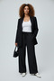 Black Striped Woven Plus Size Crepe Fabric Trousers - 3