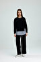 Women's Modal Fabric Soft Touch Shirt Paneled Sweat Pants Double Set