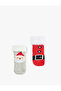 Santa Claus Printed Set of 2 Socks