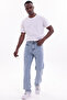 Men's Ice Blue Baggy Loose Fit Jeans - 2