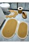 Jute,Bath Set,Bathroom Set,Bath Mat, Mat Set,Makeup Basket,Trash Can,Toilet Mat,Gold - 5