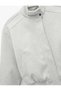 Mock Neck Kaşe Bomber Jacket with Long Sleeves, Pockets and Zipper - 5