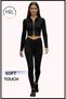 Leggings Matte Black Soft Brushed Katya Fabric Double-Breasted Waist Shaping / Sculpting Full Length Sports 1010 - 6