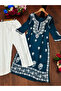 Blue Rayon Cotton Kurti Pant - HRT2404 | Blue