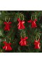 Christmas Pine Tree Ornament with Red Bell Figure Christmas Tree Ornament 12 Pieces 3 cm - 2