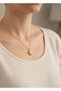 Elegant Stainless Steel Necklace with Heart Stone – Gold & Silver Color Option - 3