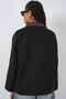 Women's Pocket Detailed Oversized Jacket 5973 - Black - 7
