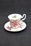 Prairie Rose Porcelain Double Coffee Cup and Saucer 2 Pieces 120 ml