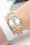 Jubilee Cord Steel Case Women Wristwatch, Bracelet Gift Silver-Rose Color Zmfer209