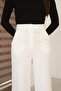 Women's White No-Pile Palazzo Pants - 5