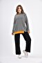 Women's Two Color Two Piece Set Black 21-6039 - 6