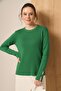 Women's Button Detailed Sweater Grass Green 25203 - 3