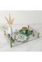 2 Pieces Green Pip Studio Compatible Embroidered Bird Detailed Cocktail Presentation Napkin 15X15Cm