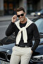 Men's Smoked Comfortable Fit Striped Textured Knit Sweater – Stylish & Modern Design 2605432 - 2