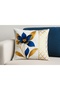 Digital Printed Floral Patterned Laser Cut Leather Detailed Decorative Throw Pillow Cover 1 Piece - 3