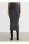 Anthracite Slim Fit Slit Skirt - 2