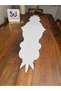 Custom Cut White Faux Leather Zebra Pattern Runner Tablecloth