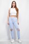 Women Regular Fit Solid Jogger Pant, Light Blue - 3