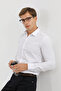 Classic Collar Buttoned Long Sleeve Linen White Men's Shirt - 3