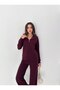 Women's Selani̇k Stand-Up Collar Zippered Knitted Fabric Bottom/Top Set