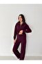 Women's Selani̇k Stand-Up Collar Zippered Knitted Fabric Bottom/Top Set - 3