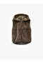 Sleeveless Hooded Zippered Plush Vest - 4